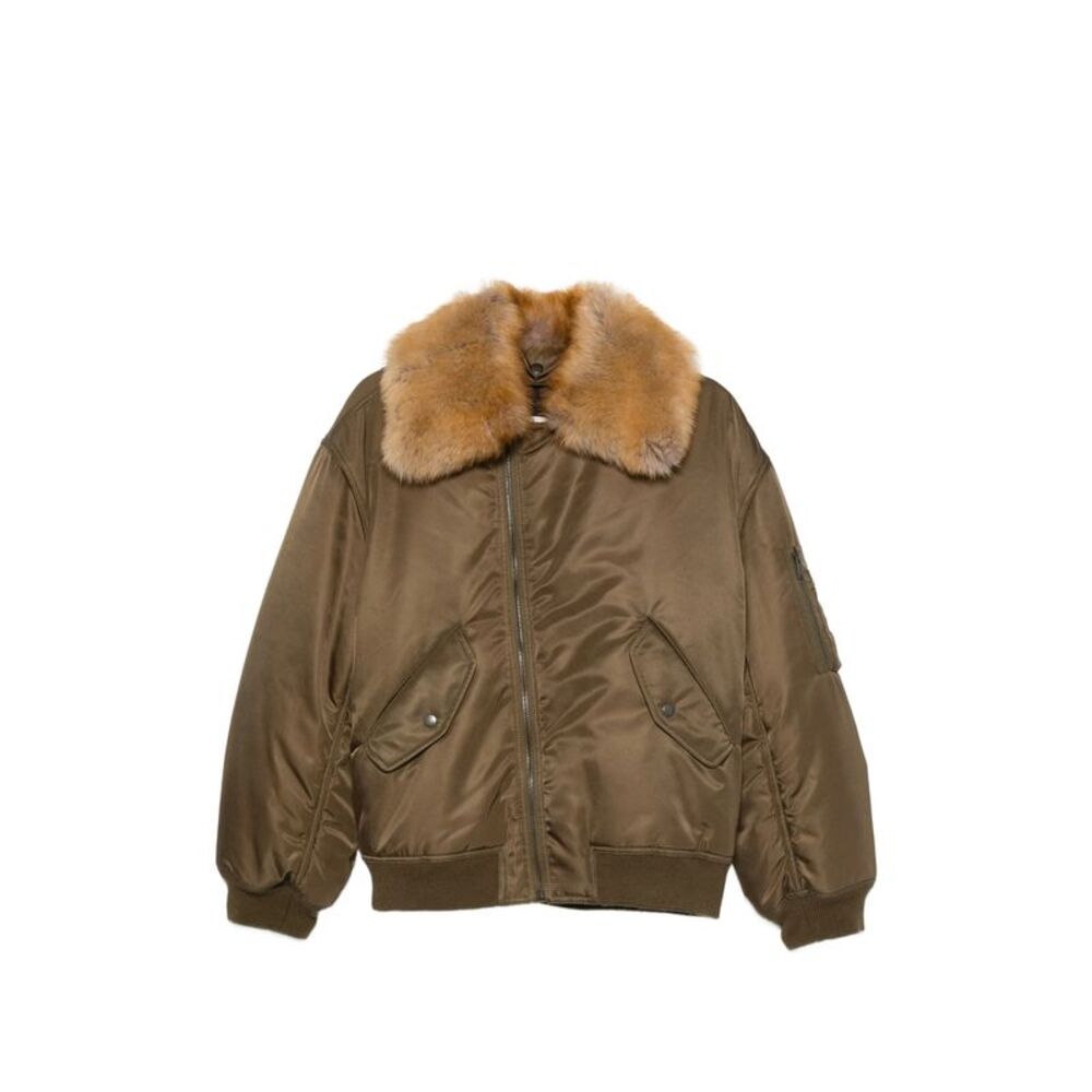 Saint Laurent Green Jackets - Puffer Jackets Women